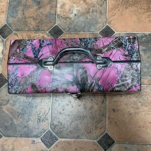Pink camo tool box